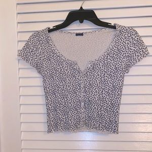 brandy melville floral button shirt